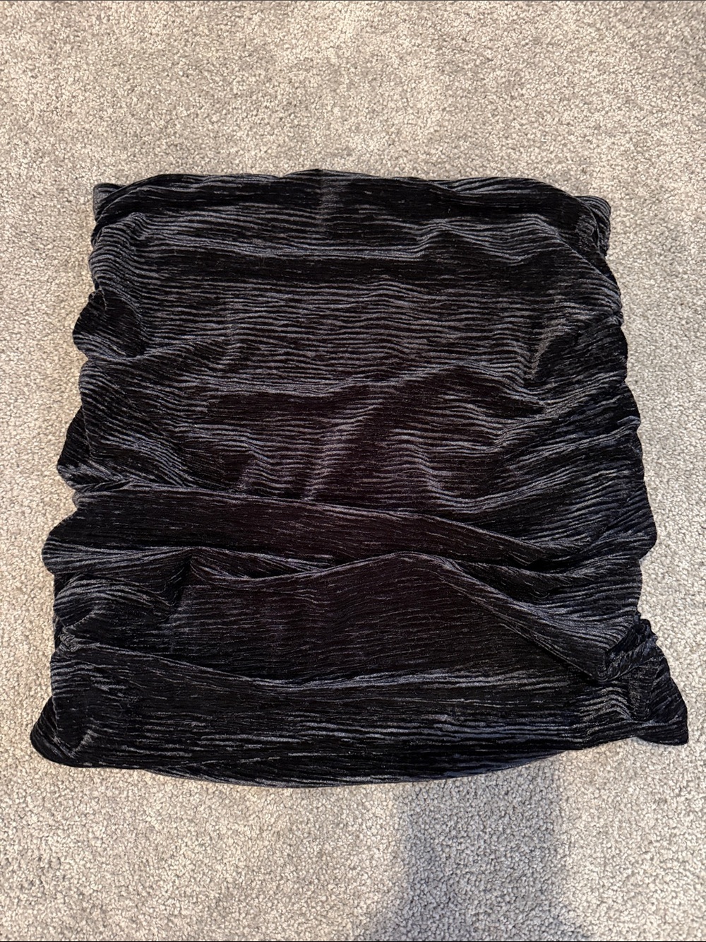 Women's Naked Wardrobe Black Velvet Ruched Women's Skirt